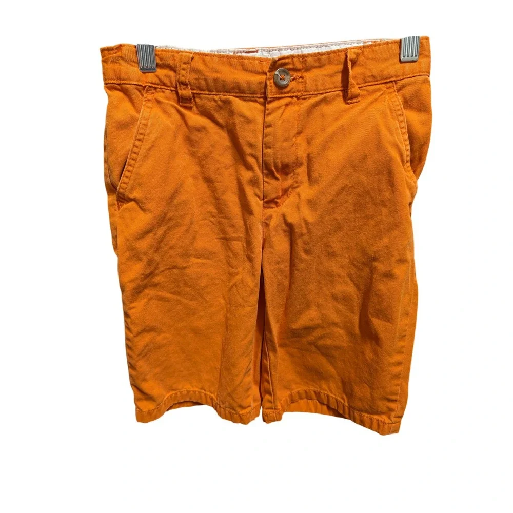 The Childrens Place Boys Orange Chino Shorts Size 8 Cotton Twill Casual Summer